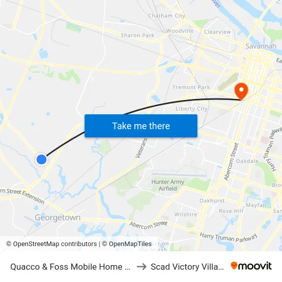 Quacco & Foss Mobile Home Eb to Scad Victory Village map