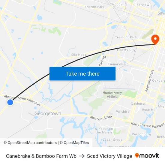 Canebrake & Bamboo Farm Wb to Scad Victory Village map