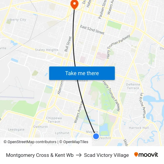 Montgomery Cross & Kent Wb to Scad Victory Village map