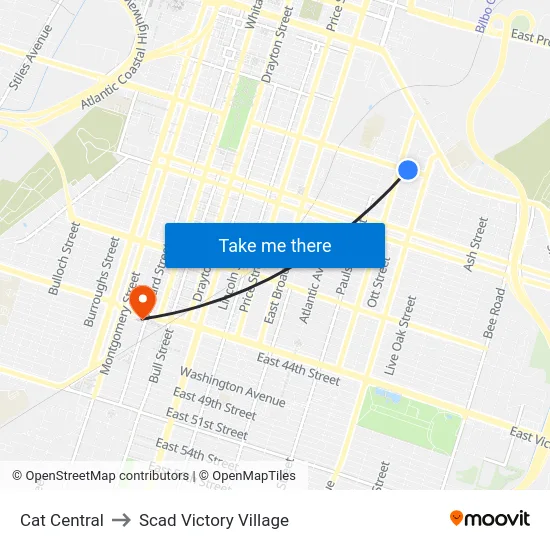 Cat Central to Scad Victory Village map