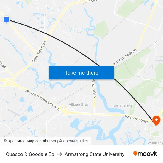 Quacco & Goodale Eb to Armstrong State University map
