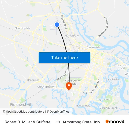Robert B. Miller & Gulfstream Sb to Armstrong State University map