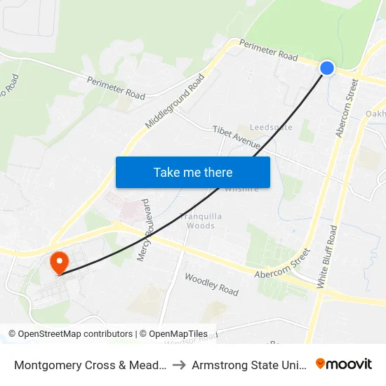 Montgomery Cross & Meadows Eb to Armstrong State University map