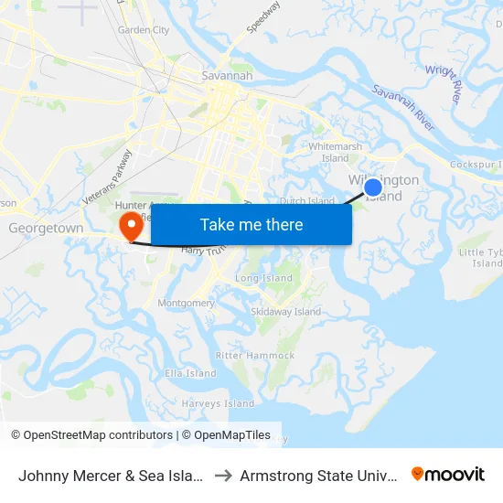 Johnny Mercer & Sea Island Eb to Armstrong State University map