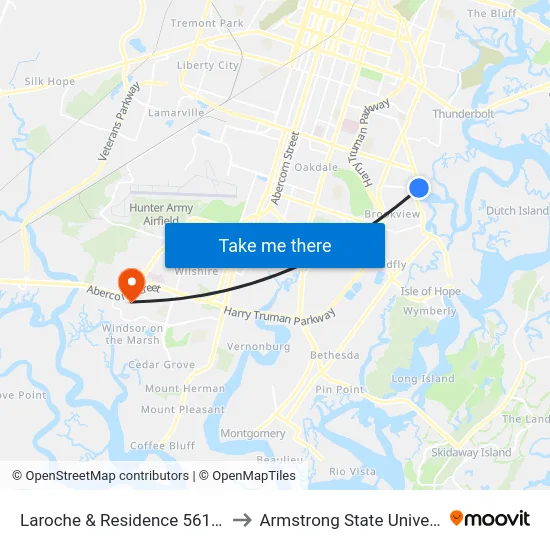 Laroche & Residence 5616 Nb to Armstrong State University map