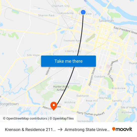 Krenson & Residence 2119 Eb to Armstrong State University map