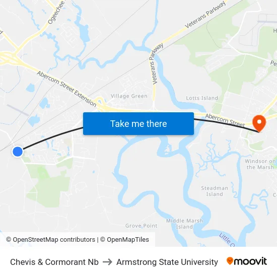 Chevis & Cormorant Nb to Armstrong State University map