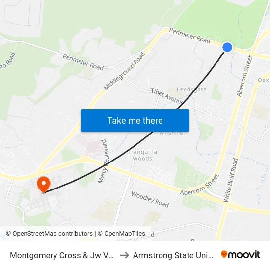 Montgomery Cross & Jw Villas Eb to Armstrong State University map