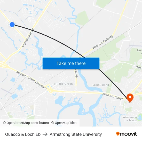 Quacco & Loch Eb to Armstrong State University map