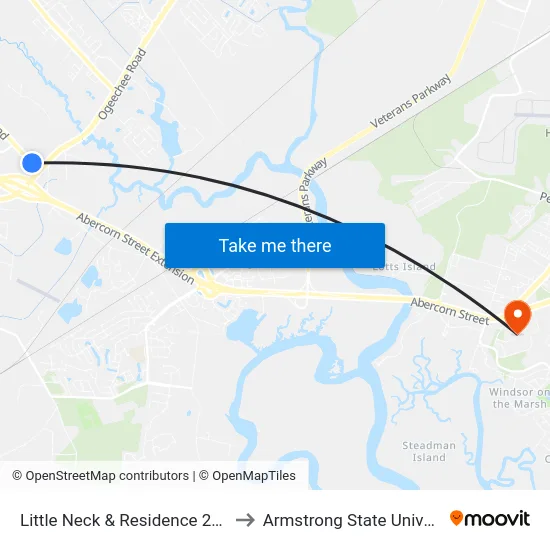 Little Neck & Residence 225 Eb to Armstrong State University map