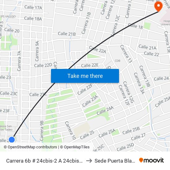 Carrera 6b # 24cbis-2 A 24cbis-100 to Sede Puerta Blanca map