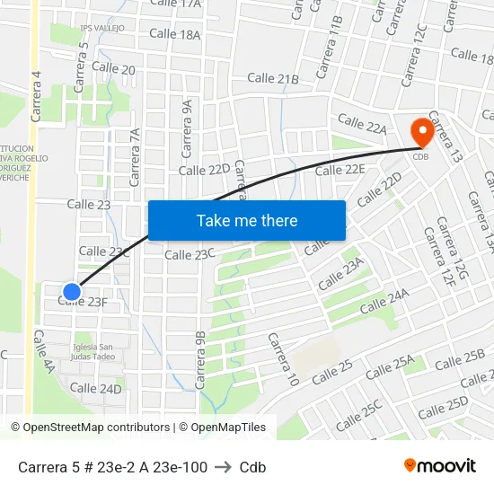 Carrera 5 # 23e-2 A 23e-100 to Cdb map