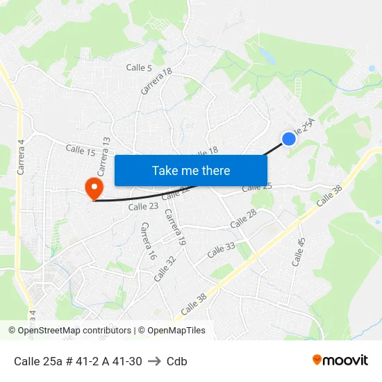 Calle 25a # 41-2 A 41-30 to Cdb map