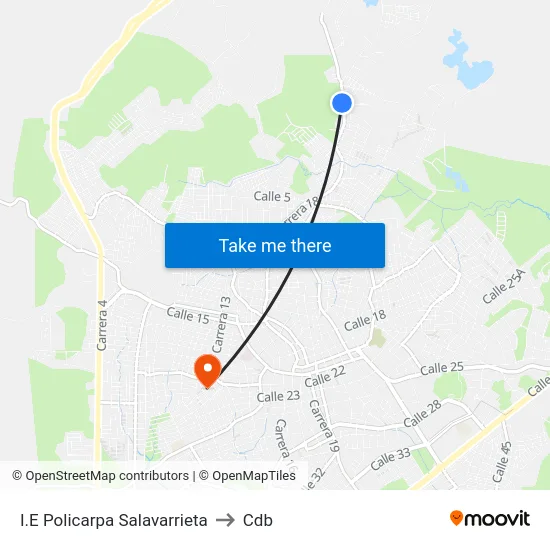 I.E Policarpa Salavarrieta to Cdb map