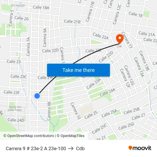 Carrera 9 # 23e-2 A 23e-100 to Cdb map