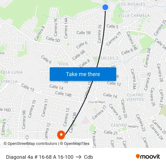 Diagonal 4a # 16-68 A 16-100 to Cdb map