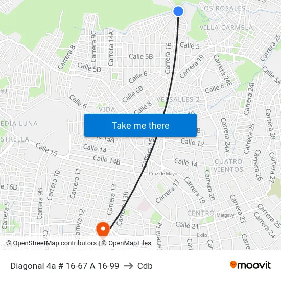 Diagonal 4a # 16-67 A 16-99 to Cdb map