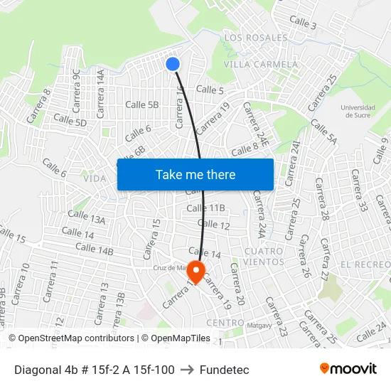 Diagonal 4b # 15f-2 A 15f-100 to Fundetec map