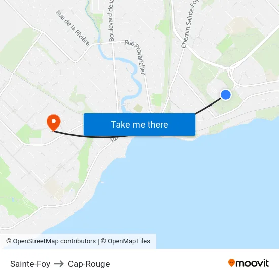 Sainte-Foy to Cap-Rouge map