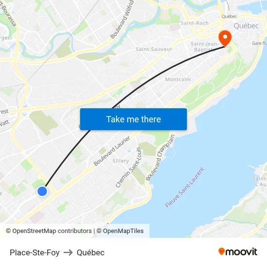 Place-Ste-Foy to Québec map