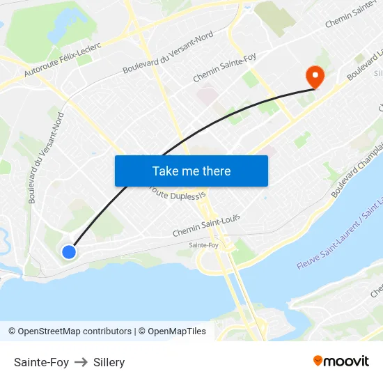 Sainte-Foy to Sillery map