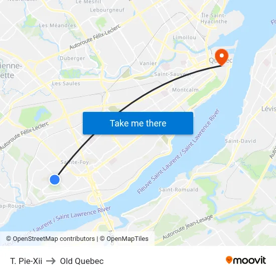 T. Pie-Xii to Old Quebec map