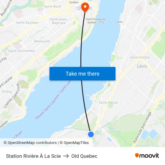 Station Rivière À La Scie to Old Quebec map