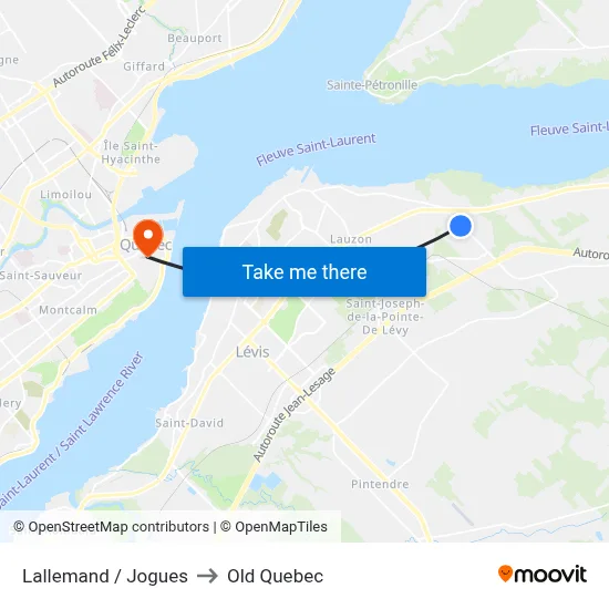 Lallemand / Jogues to Old Quebec map