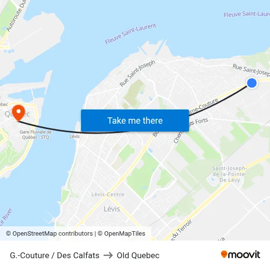 G.-Couture / Des Calfats to Old Quebec map