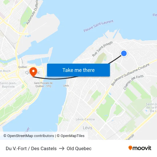 Du V.-Fort / Des Castels to Old Quebec map