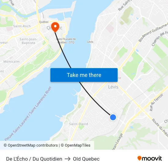 De L'Écho / Du Quotidien to Old Quebec map