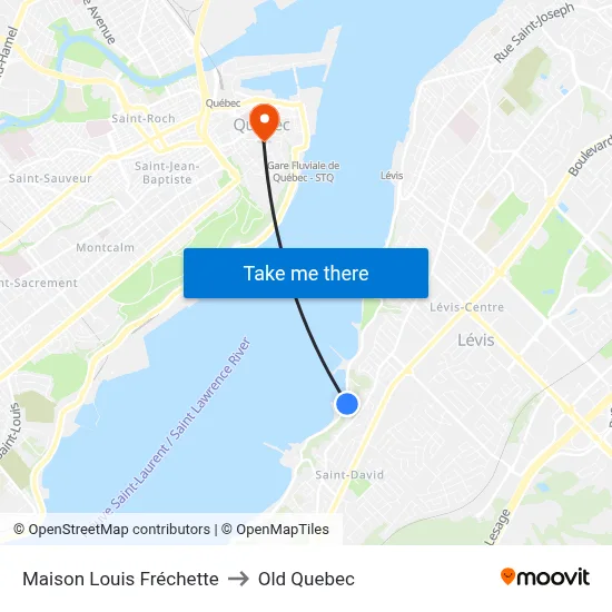 Maison Louis Fréchette to Old Quebec map