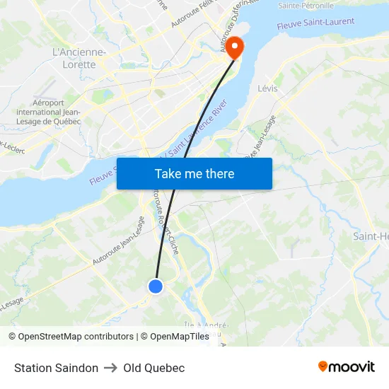 Station Saindon to Old Quebec map