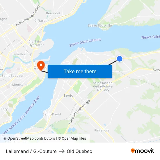 Lallemand / G.-Couture to Old Quebec map