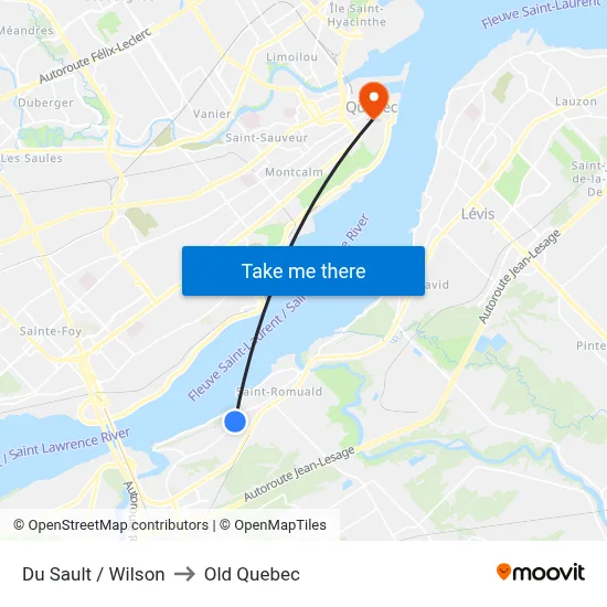 Du Sault / Wilson to Old Quebec map