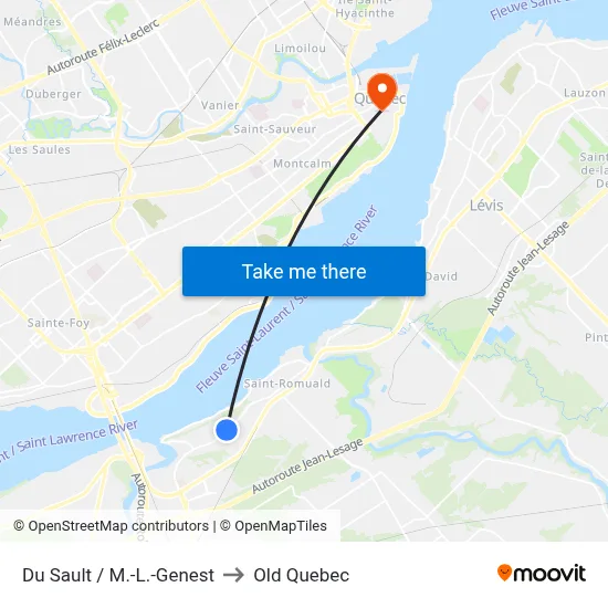Du Sault / M.-L.-Genest to Old Quebec map