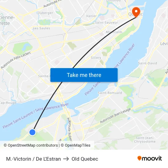 M.-Victorin / De L'Estran to Old Quebec map