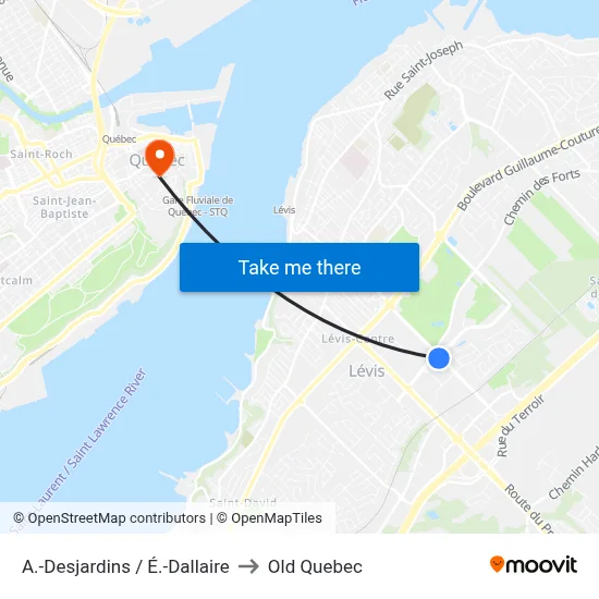 A.-Desjardins / É.-Dallaire to Old Quebec map