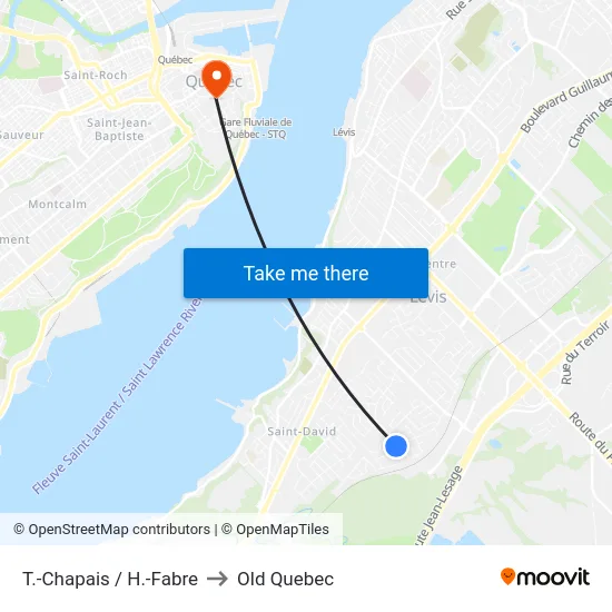 T.-Chapais / H.-Fabre to Old Quebec map