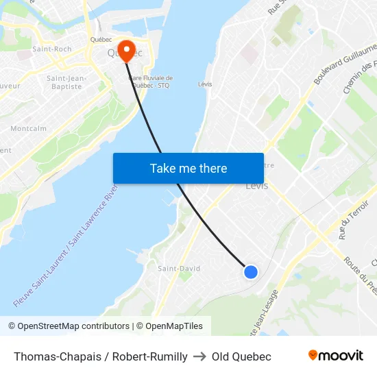 Thomas-Chapais / Robert-Rumilly to Old Quebec map