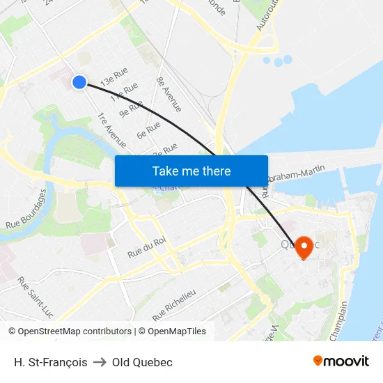 H. St-François to Old Quebec map