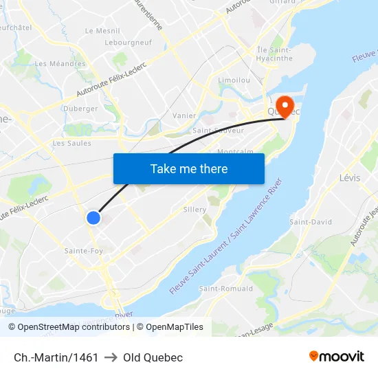 Ch.-Martin/1461 to Old Quebec map