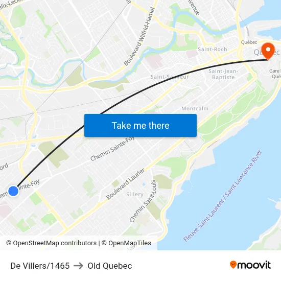 De Villers/1465 to Old Quebec map