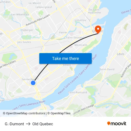 G.-Dumont to Old Quebec map