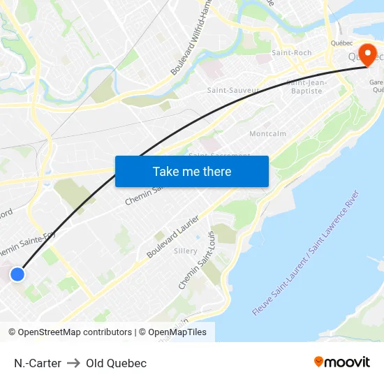 N.-Carter to Old Quebec map