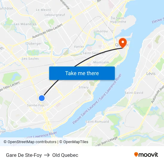 Gare De Ste-Foy to Old Quebec map