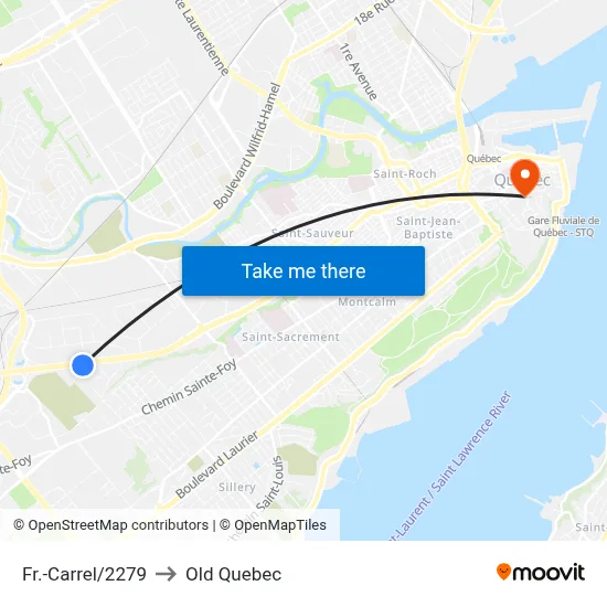 Fr.-Carrel/2279 to Old Quebec map