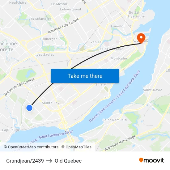 Grandjean/2439 to Old Quebec map