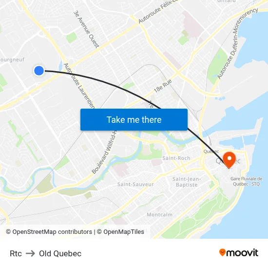 Rtc to Old Quebec map
