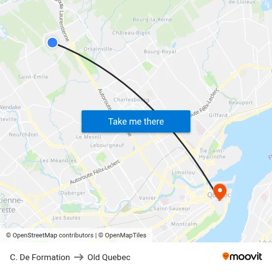 C. De Formation to Old Quebec map